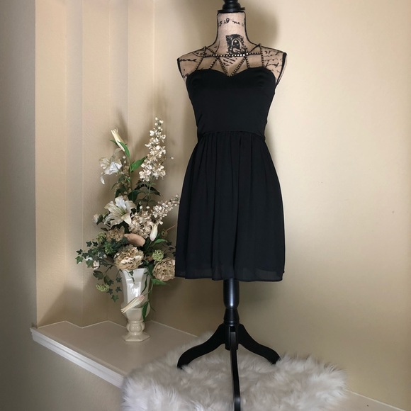 Forever 21 Dresses & Skirts - Black and gold beaded dress size XS forever 21